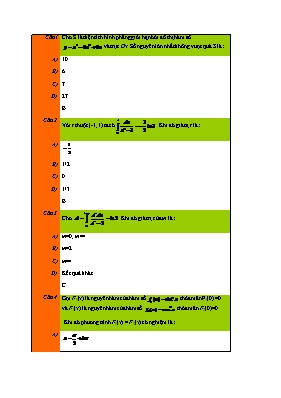 Bài tập Tích phân Lớp 12 - Phần 16